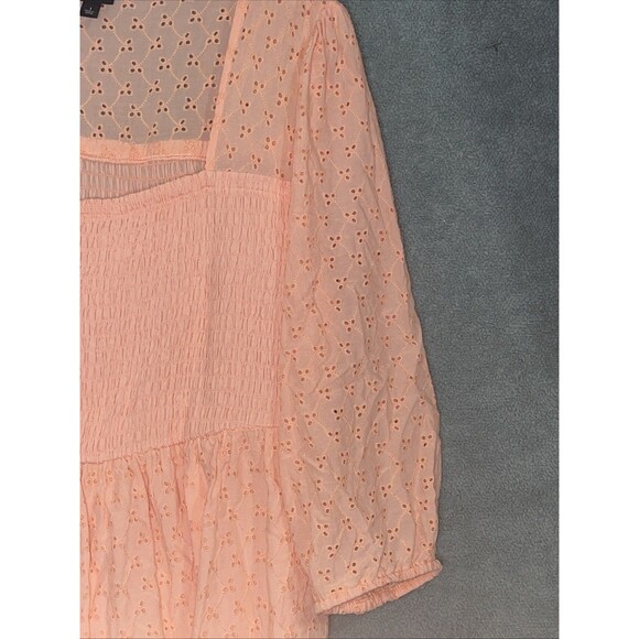 Torrid Womens Smocked Milkmaid Coquette Top Size 1X Cottagecore Romantic Peasant - Picture 7 of 10